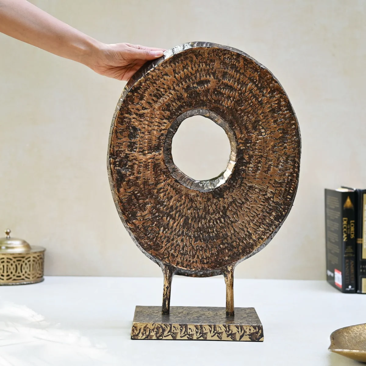 Round Decorative Sculpture on Stand