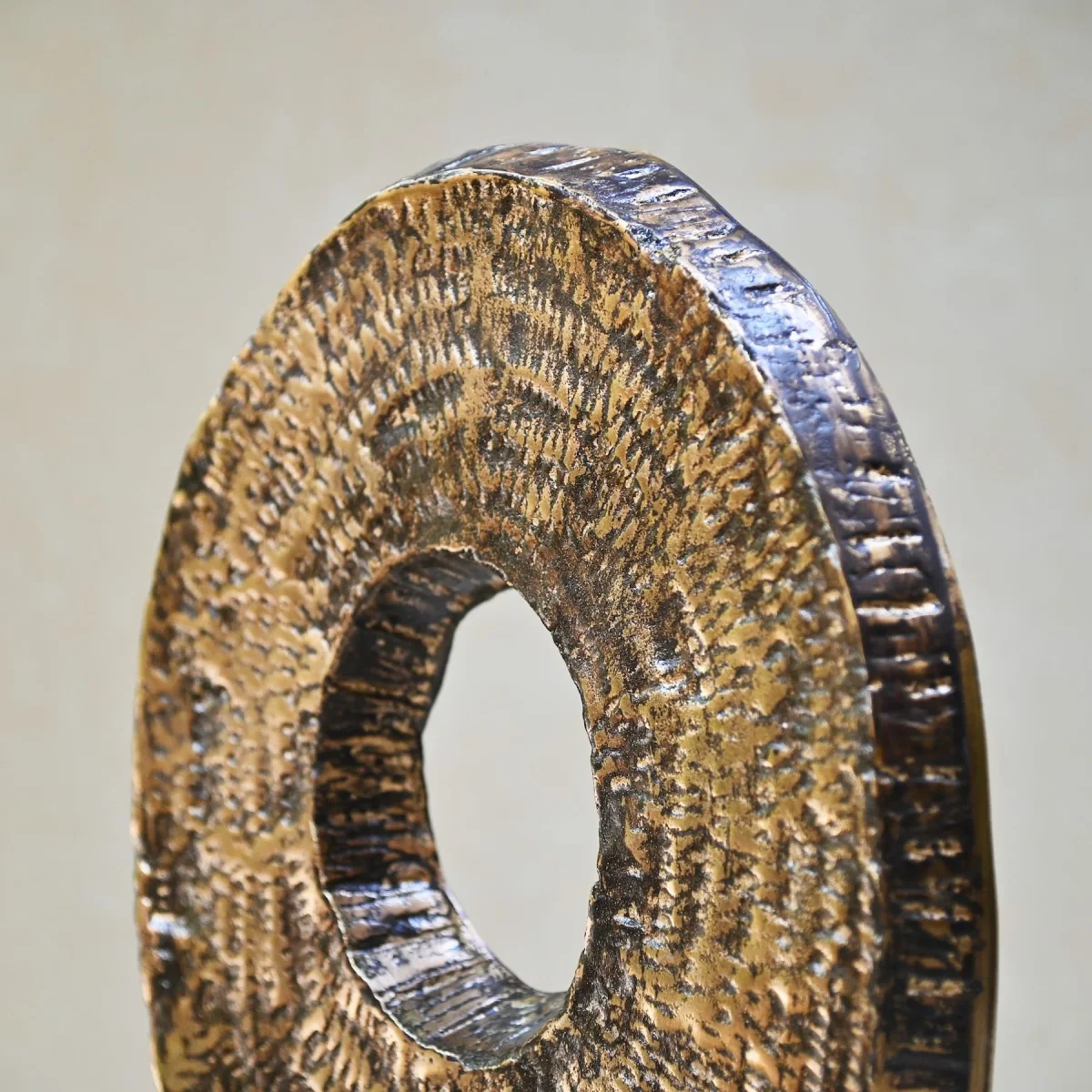 Round Decorative Sculpture on Stand - Image 6