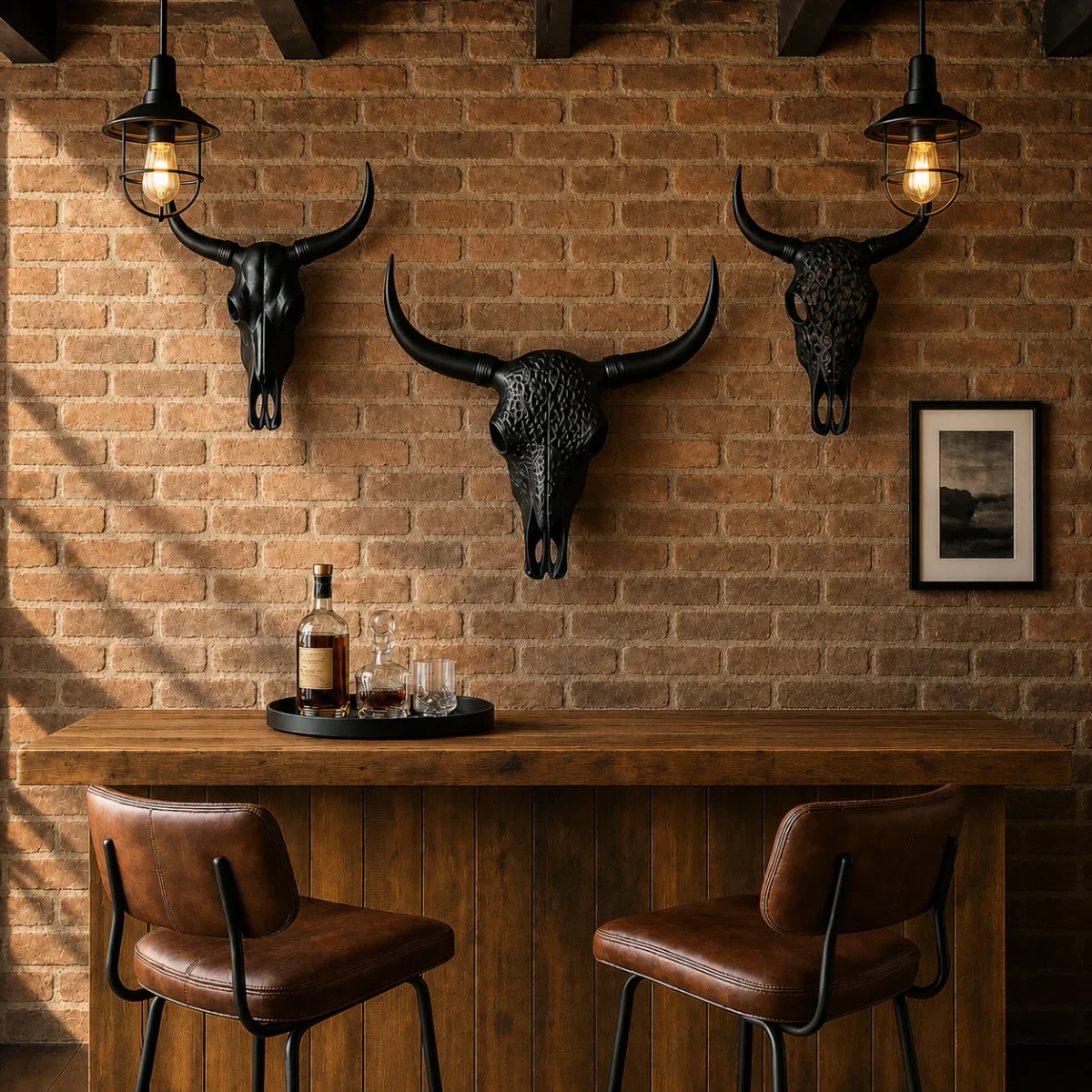 Carved Horn Steer Wall Décor M - Image 6